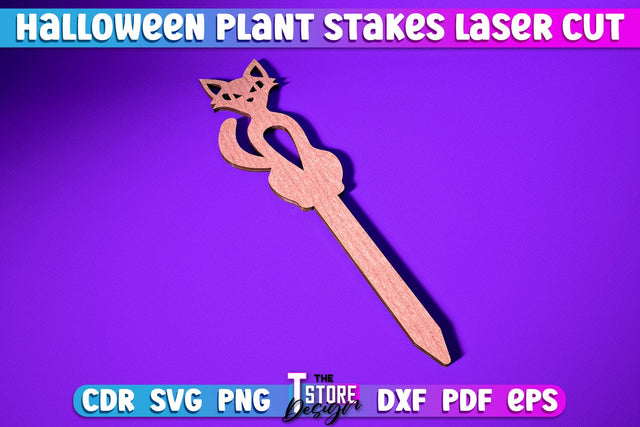 Halloween Plant Stakes | Garden Stake Sign | Plant Marker | Lawn Stake | CNC File SVG The T Store Design 