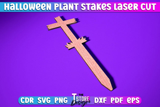 Halloween Plant Stakes | Garden Stake Sign | Plant Marker | Lawn Stake | CNC File SVG The T Store Design 