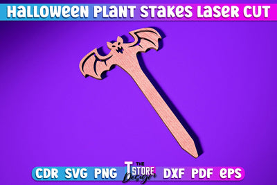 Halloween Plant Stakes | Garden Stake Sign | Plant Marker | Lawn Stake | CNC File SVG The T Store Design 