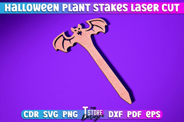 Halloween Plant Stakes | Garden Stake Sign | Plant Marker | Lawn Stake | CNC File SVG The T Store Design 