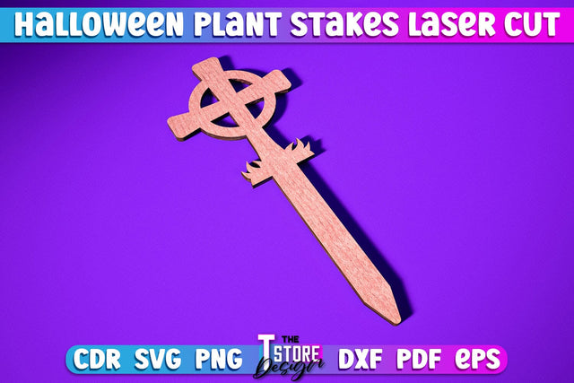 Halloween Plant Stakes | Garden Stake Sign | Plant Marker | Lawn Stake | CNC File SVG The T Store Design 