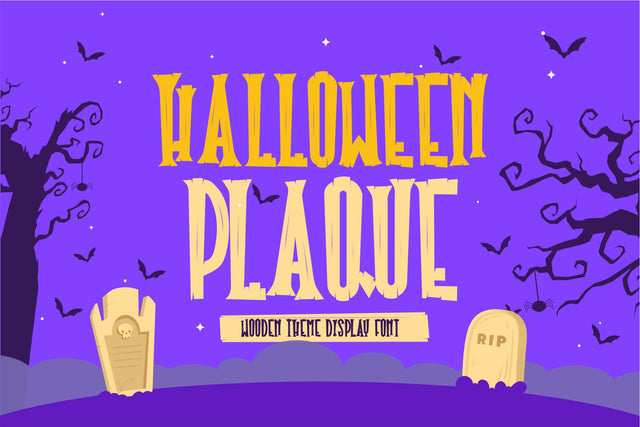 Halloween Plaque - Wooden Display Font Font Mozzatype 