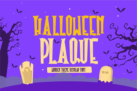 Halloween Plaque - Wooden Display Font Font Mozzatype 