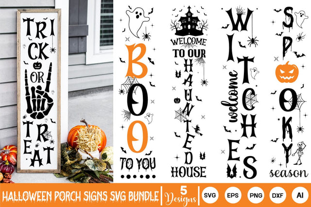 Halloween porch Sign Bundle, Halloween Porch Sign SVG Bundle, Halloween Porch Signs SVG SVG DesignPlante 503 