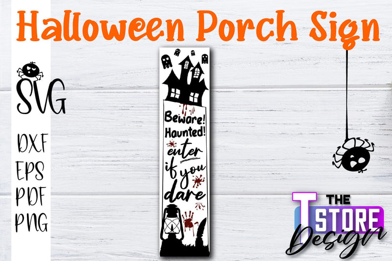 Halloween Porch Sign | Haunter House | Wall Sign | Halloween Night | SVG File SVG The T Store Design 