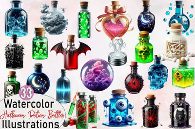 Halloween Potion Bottles Sublimation PNG Sublimation SVGArt 