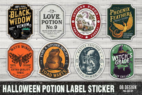 Halloween Potion Label Sticker Bundle SVG FiveStarCrafting 