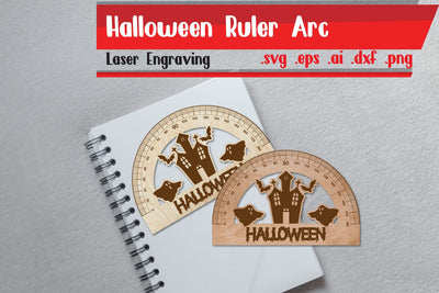Halloween Protactor - Ruler Arch - Ruler Protactor - Wooden Ruler SVG zafrans studio 