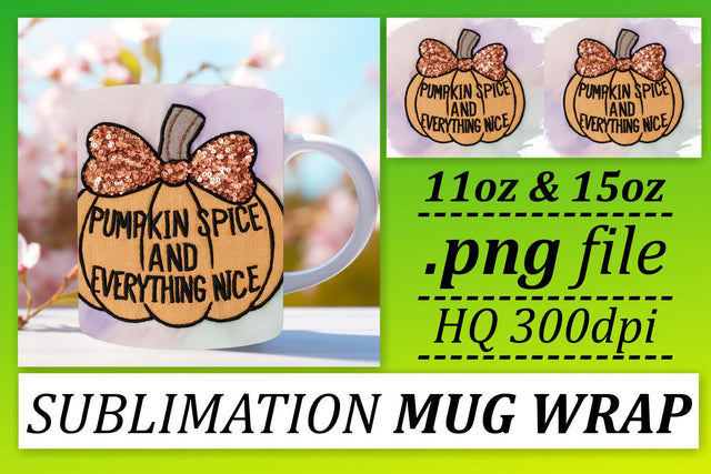 Halloween Pumpkin 11oz/15oz Mug Sublimation Wrap Fall Sublimation afrosvg 