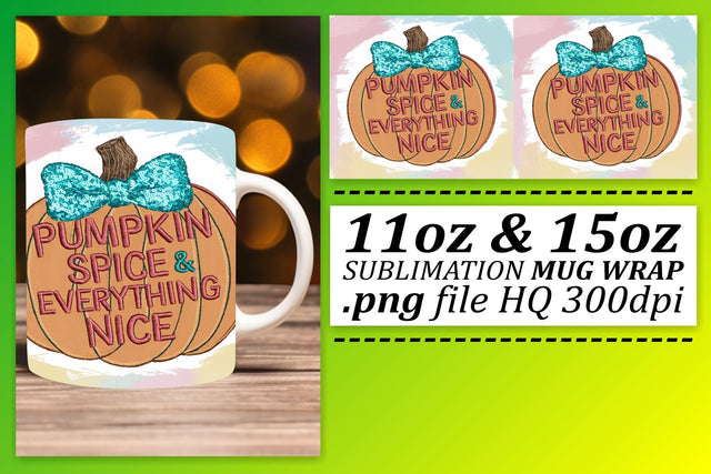 Halloween Pumpkin 11oz/15oz Sublimation Mug Wrap Fall Sublimation afrosvg 