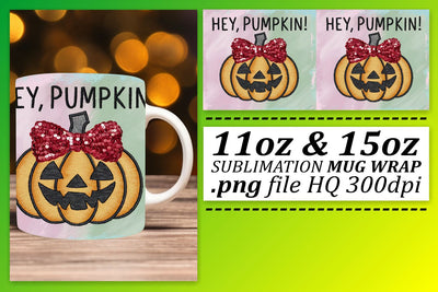 Halloween Pumpkin 11oz/15oz Wrap for Fall Mug Sublimation Sublimation afrosvg 