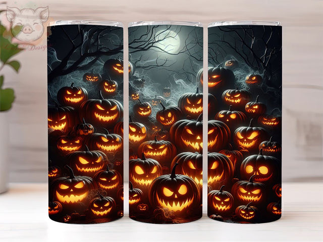 Halloween Pumpkin 20oz Tumbler Png, Straight & Tapered Tumbler Png, Spooky Halloween Tumbler Png, Digital Download PNG Sublimation Lara' s Designs 
