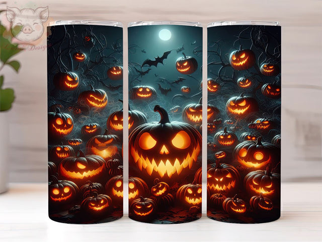 Halloween Pumpkin 20oz Tumbler Png, Straight & Tapered Tumbler Png, Spooky Halloween Tumbler Png, Digital Download PNG Sublimation Lara' s Designs 
