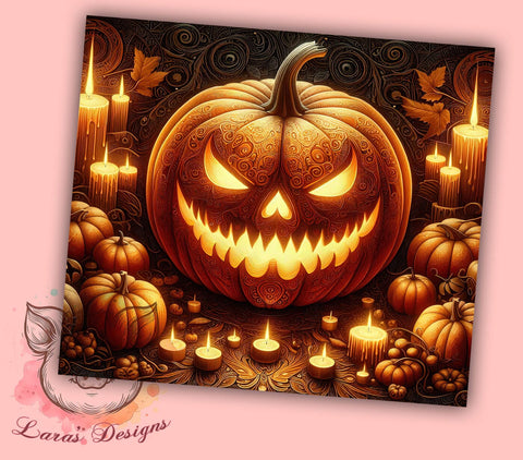 Halloween Pumpkin 20oz Tumbler Png, Straight & Tapered Tumbler Png, Spooky Pumpkin Tumbler Png, Digital Download PNG Sublimation Lara' s Designs 