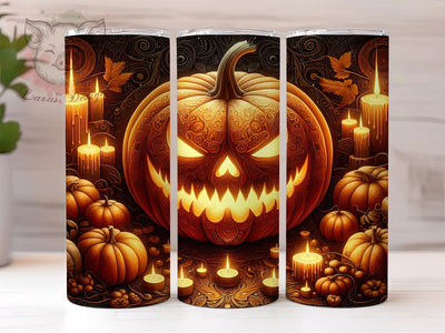 Halloween Pumpkin 20oz Tumbler Png, Straight & Tapered Tumbler Png, Spooky Pumpkin Tumbler Png, Digital Download PNG Sublimation Lara' s Designs 