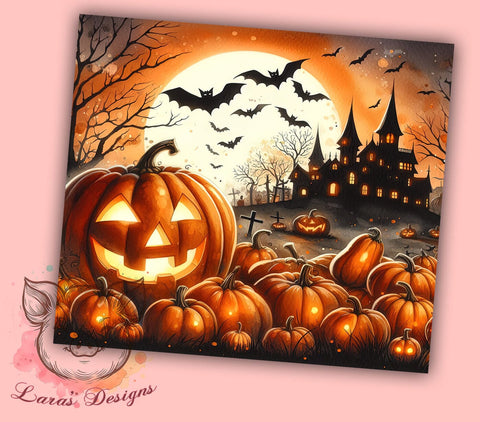 Halloween Pumpkin 20oz Tumbler Png, Straight & Tapered Tumbler Png, Spooky Pumpkins Tumbler Png, Digital Download PNG Sublimation Lara' s Designs 