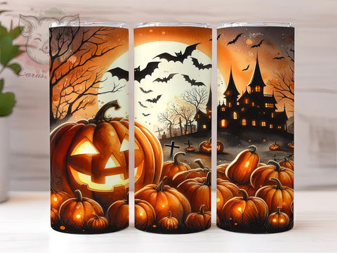 Halloween Pumpkin 20oz Tumbler Png, Straight & Tapered Tumbler Png, Spooky Pumpkins Tumbler Png, Digital Download PNG Sublimation Lara' s Designs 