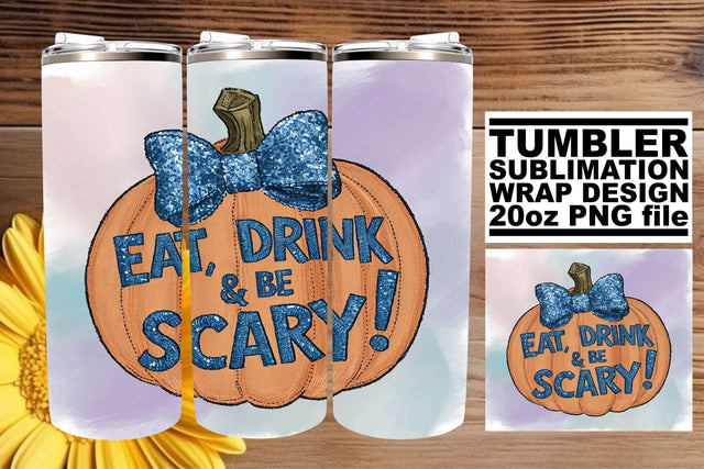 Halloween Pumpkin 20oz Tumbler Sublimation Wrap Fall Design Sublimation afrosvg 