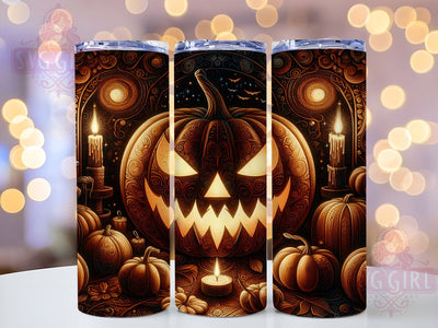 Halloween Pumpkin 20oz Tumbler Wrap Sublimation Design, Straight Tapered Tumbler Wrap, Spooky Halloween Tumbler Png, Instant Digital Download Sublimation SvggirlplusArt 