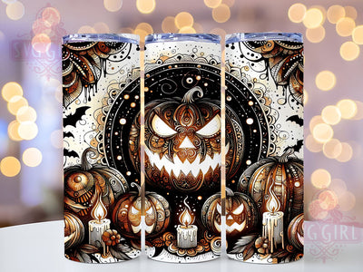 Halloween Pumpkin 20oz Tumbler Wrap Sublimation Design, Straight Tapered Tumbler Wrap, Spooky Halloween Tumbler Png, Instant Digital Download Sublimation SvggirlplusArt 