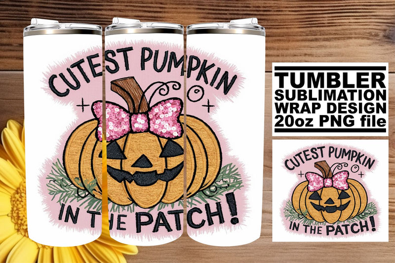 Halloween Pumpkin 20oz Tumbler Wrap Sublimation Fall Art Sublimation afrosvg 