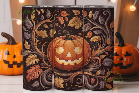 Halloween Pumpkin 20oz Tumbler Wrap Sublimation PixelChick 
