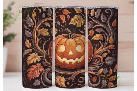 Halloween Pumpkin 20oz Tumbler Wrap Sublimation PixelChick 