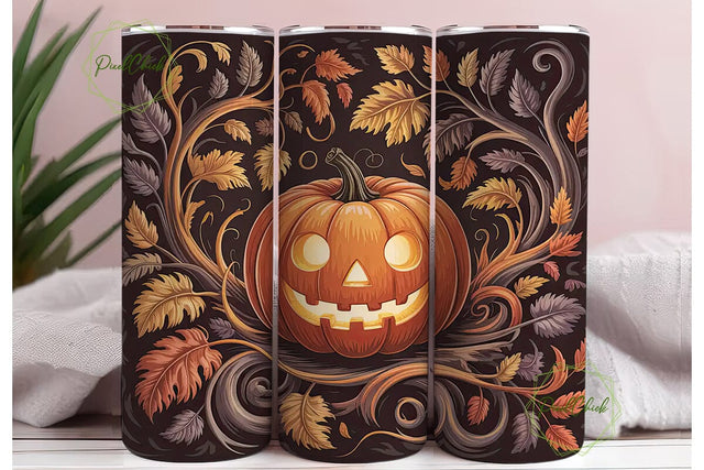 Halloween Pumpkin 20oz Tumbler Wrap Sublimation PixelChick 