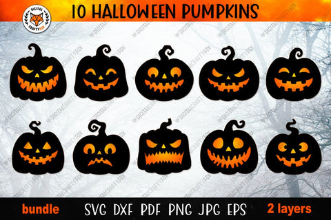Halloween Pumpkin Bundle SVG, Pumpkin Laser Cut SVG 3D Paper Digital Craftyfox 