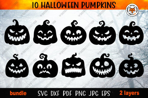Halloween Pumpkin Bundle SVG, Pumpkin Laser Cut SVG 3D Paper Digital Craftyfox 