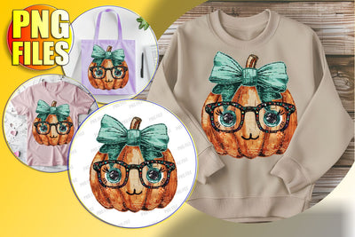Halloween Pumpkin Clipart - Cute Sublimation Design with Bow Sublimation afrosvg 