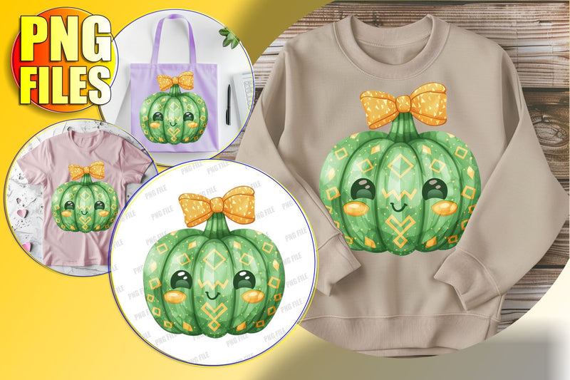 Halloween Pumpkin Clipart - Cute Sublimation Design with Bow Sublimation afrosvg 