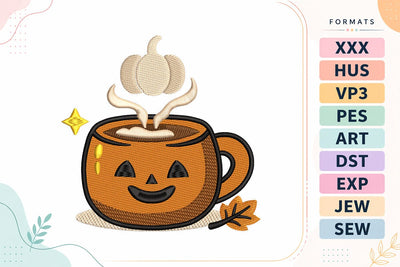 Halloween Pumpkin Cocoa Embroidery Design Embroidery/Applique DESIGNS sg embroidery 