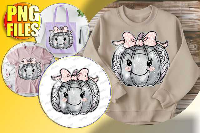 Halloween Pumpkin Coquette Bow Sublimation Design Clipart Sublimation afrosvg 