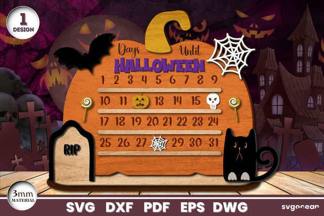 Halloween Pumpkin Countdown Laser Cut SVG SvgOcean 