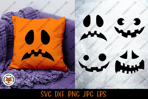 Halloween Pumpkin Face SVG, Pumpkin Faces Cut File SVG Digital Craftyfox 