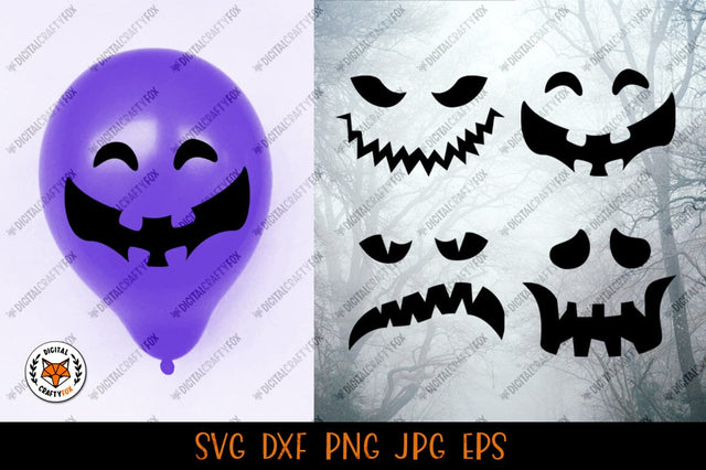 Halloween Pumpkin Face SVG, Pumpkin Faces Cut File SVG Digital Craftyfox 