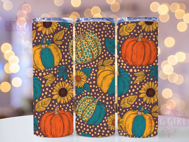 Halloween Pumpkin Fall Tumbler Wrap, Fall Tumbler Wrap, 20oz Skinny Tumbler, Pumpkin Tumbler Png, Sublimation Design, Tumbler Wrap Download, Spooky Season Png Sublimation SvggirlplusArt 