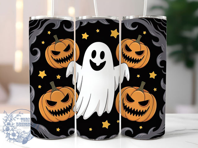 Halloween Pumpkin Ghost Fall Tumbler, Ghost Coffee Cup, Fall Spooky Wrap, Autumn Pumpkin Mug, 20Oz Tumbler Design, Pumpkin Ghost Sublimation, Seasonal Drinkware Sublimation ToriDesigns 