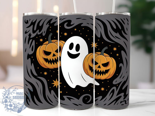 Halloween Pumpkin Ghost Fall Tumbler, Ghost Coffee Cup, Fall Spooky Wrap, Autumn Pumpkin Mug, 20Oz Tumbler Design, Pumpkin Ghost Sublimation, Seasonal Drinkware Sublimation ToriDesigns 