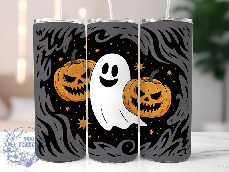 Halloween Pumpkin Ghost Fall Tumbler, Ghost Coffee Cup, Fall Spooky Wrap, Autumn Pumpkin Mug, 20Oz Tumbler Design, Pumpkin Ghost Sublimation, Seasonal Drinkware Sublimation ToriDesigns 