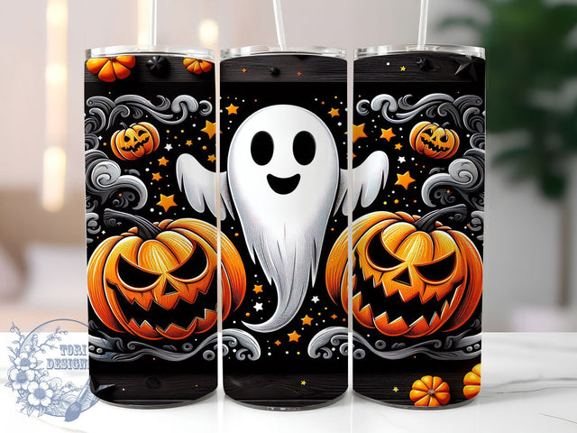 Halloween Pumpkin Ghost Fall Tumbler, Ghost Coffee Cup, Fall Spooky Wrap, Autumn Pumpkin Mug, 20Oz Tumbler Design, Pumpkin Ghost Sublimation, Seasonal Drinkware Sublimation ToriDesigns 