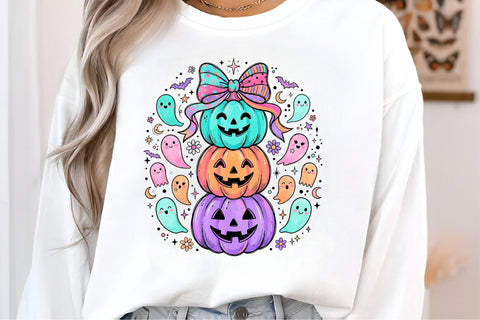Halloween Pumpkin Ghost PNG Sublimation PaperPrintSVG 