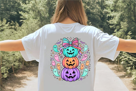 Halloween Pumpkin Ghost PNG Sublimation PaperPrintSVG 