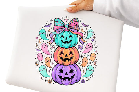Halloween Pumpkin Ghost PNG Sublimation PaperPrintSVG 