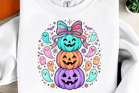 Halloween Pumpkin Ghost PNG Sublimation PaperPrintSVG 