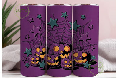 Halloween Pumpkin Glow 20oz Tumbler Wrap Sublimation PixelChick 