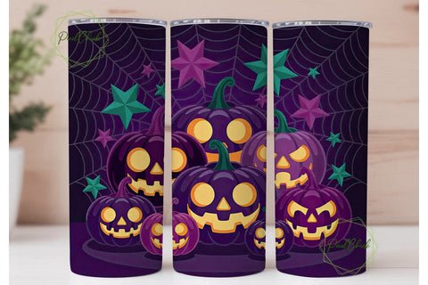 Halloween Pumpkin Glow 20oz Tumbler Wrap Sublimation PixelChick 