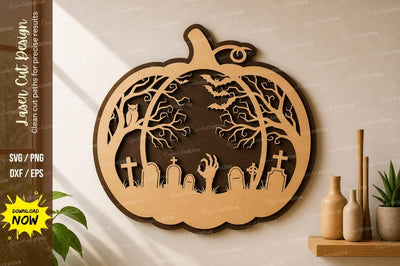 Halloween Pumpkin Graveyard laser Cut svg Cutting file SVG Regulrcrative 