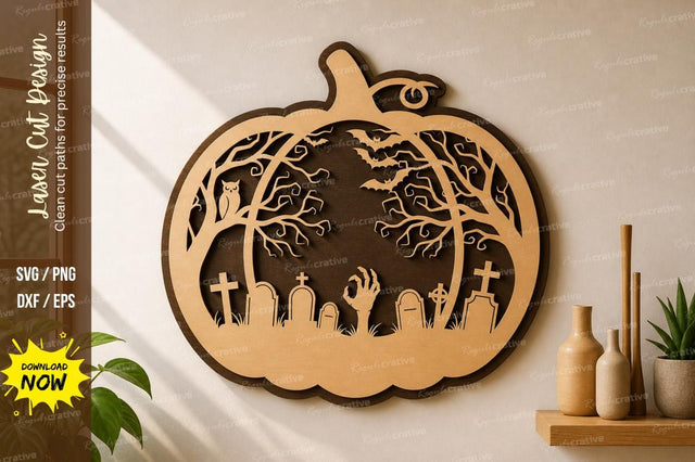 Halloween Pumpkin Graveyard laser Cut svg Cutting file SVG Regulrcrative 